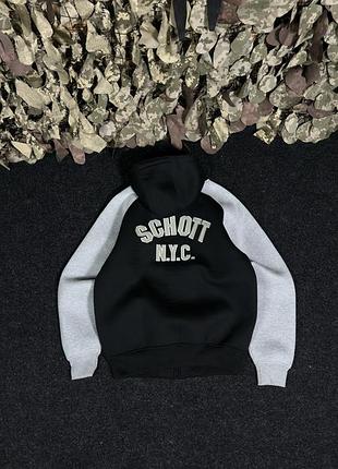 L schott nyc thinsulate zip hoodie jacket чоловіча толстовка шот