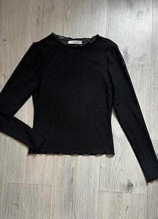 Лонгслів сіточка pigalle  чорна xs/s