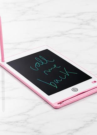 Lcd планшет для рисования 8.5 дюйма мультихромный со стилусом для детей и заметок рожевий
