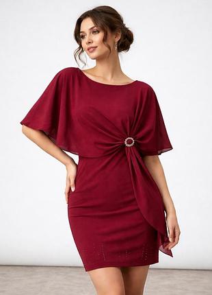 Сукня жіноча dejavu gold fashion бордова туреччина с-м