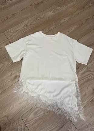 Футболка з мереживом zara