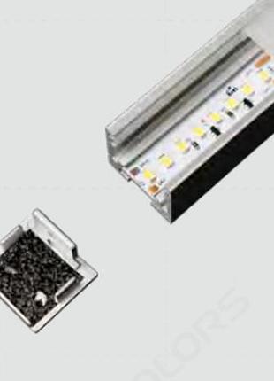Врізний led-профіль colors 2,5 метра чорний для світлодіодних стрічок монтаж стельовий sku_ls1010_2,5(black)