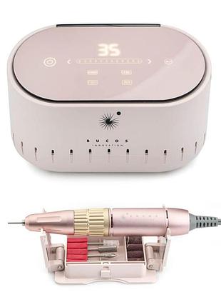 Фрезер для манікюру bucos nail drill x3 pro powdery 65 ват 35000 обертів на хвилину
