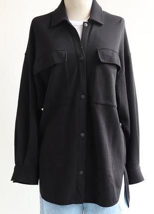 Чорна щільна сорочка massimo dutti