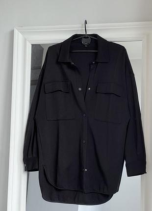 Чорна щільна сорочка massimo dutti