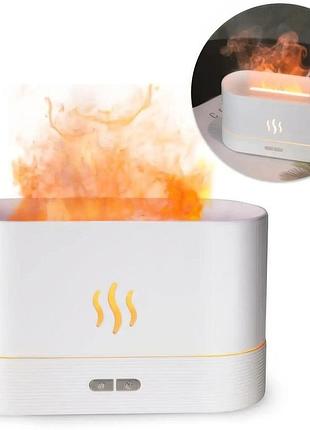 Ультразвуковой увлажнитель воздуха flame aroma diffuser белый, аромадиффузор с подсветкой (ns)