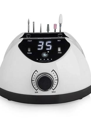 Фрезер для манікюру bucos nail drill x4 pro white pearl 65w 35000 об/хв