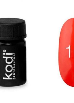 Кольорова гель фарба для дизайну нігтів kodi professional №10 червоний, 4мл (старий дизайн)