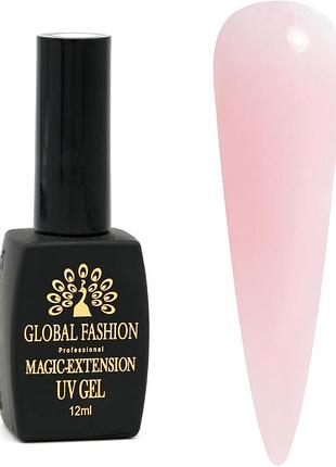 Гель для укрепления, коррекции ногтей magic-extension glitter 12мл. № 12, global fashion