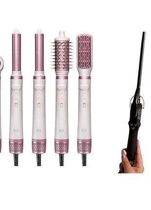Набор для волос: фен-стайлер ks turbobrush 5in1 + профессиональная афроплойка rozia 9 мм