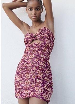 Zara шифонова міні сукня xs