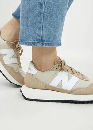 Кросівки жіночі new balance 237 lace up sneakers beige ws237yb
