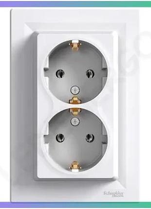 Подвійна розетка schneider electric asfora біла для електроприладів монтажна розетка