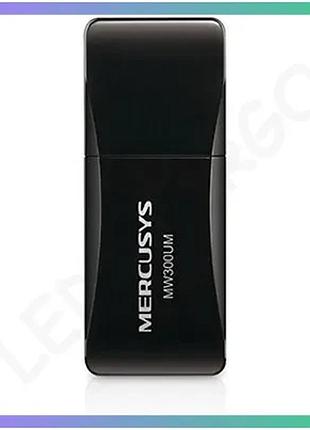 Wi-fi адаптер mercusys mw300um чорний бездротовий мережевий адаптер для пк та ноутбука