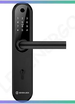 Розумний біометричний замок seven lock sl-7768bf чорний електронний замок для дверей без ключа