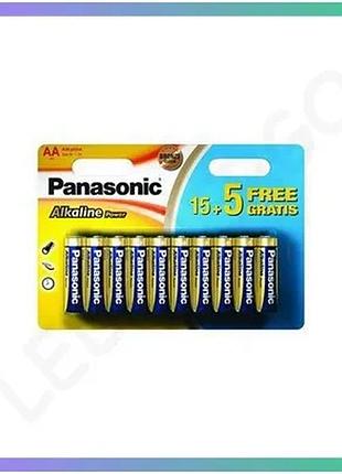 Батарейка panasonic alkaline power aa 20шт для електроніки та побутових приладів