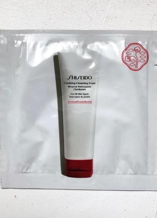 Shiseido clarifying cleansing foam очищающая пенка пробник