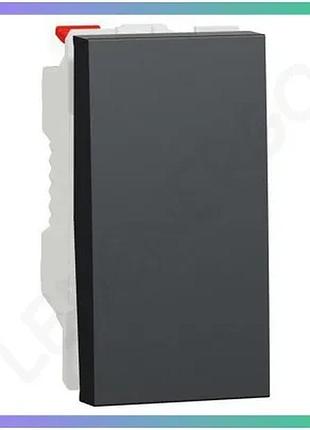 Вимикач кнопковий schneider electric unica new anthracite для освітлення чорний