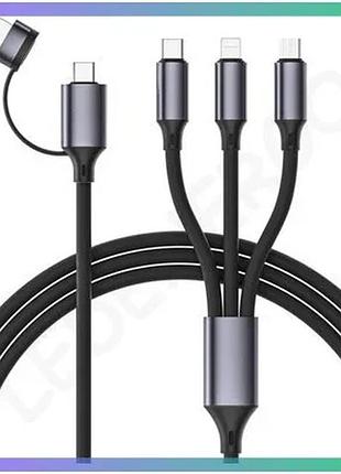 Кабель cablexpert usb type a usb type-c micro-usb apple lightning 1.5 м для зарядки та передачі даних