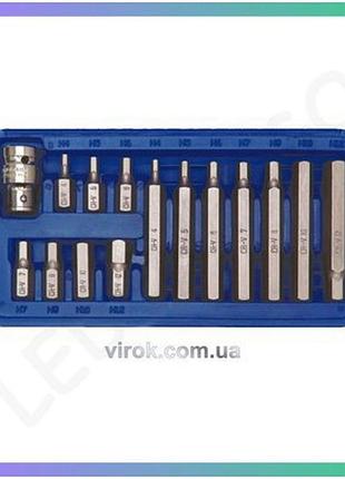 Набор насадок отверточных 6-гран vorel 75 мм m4-m12 cr-v 15 шт для ремонта и монтажа