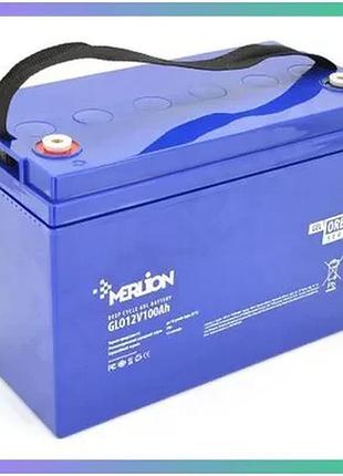 Акумулятор merlion glo 12v 100ah для автомобіля енергозберігаючий батарея для живлення