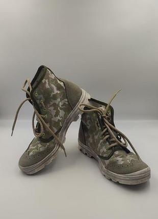 🥾 natural world eco-friendly camouflage high-top boots — оригінальні текстильні черевики-хайтопи від французького еко-бренду 36 розмір