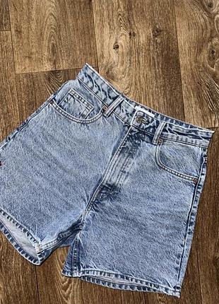 Шорти zara блакитні mom fit