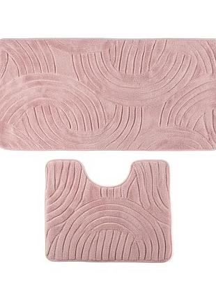 Набор ковриков для ванной blush waves 2 штуки 40×50 / 50×80 см хлопковых бежевый