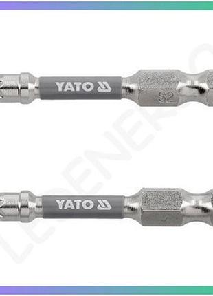 Викруткова насадка yato pz1 50мм hex 1/4 покрита нікелем 2шт для ремонту інструментів