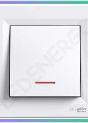 Вимикач прохідний schneider electric asfora з підсвічуванням білий для освітлення