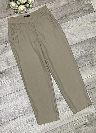 Укороченные льняные летние свободные брюки, штаны хаки  uniqlo, р.m-l