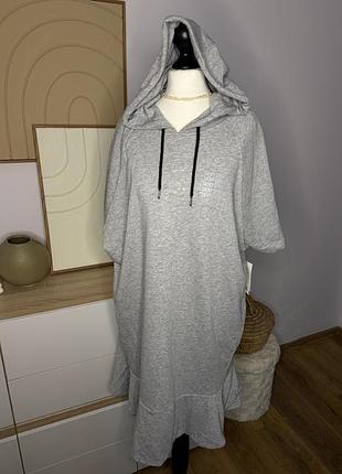 Повсякденна зручна натуральна сіра сукня dkny