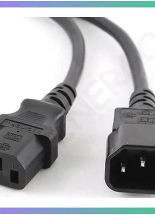Кабель живлення cablexpert с13-с14 1.8м для пк електричний шнур живлення