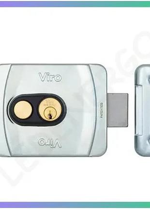 Електромеханічний замок viro v9083 bs50/80мм з кнопкою сірий для дверей