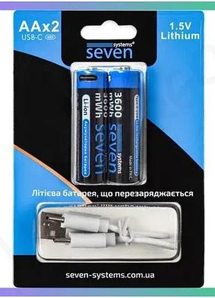 Акумулятор seven aa 1.5v li-ion 2 шт для електроніки батарейки для іграшок