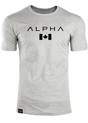 Серая футболка от alpha для занятий спортом