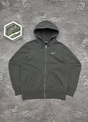 Зіп худі nike оригінал сіре кофта на застібці найк толстовка з капюшоном спорт