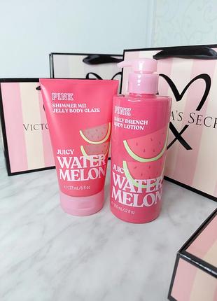 Набор / лосьон + глазурь для тела shimmer «juicy watermelon». pink. victoria’s secret. оригинал 🇺🇸
