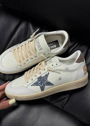Жіночі білі плтерті кросівки кеди із зіркою голден гус гуз golden goose ggdb star люкс бренд