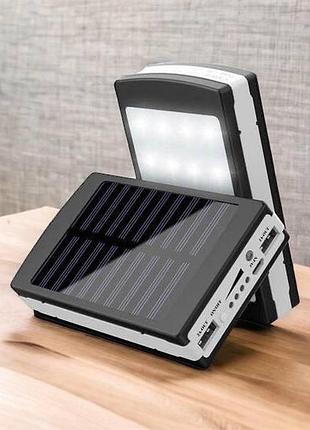 Умб power bank solar 20000 mah мобильное зарядное с солнечной панелью и лампой, повербанк для планшета or-57