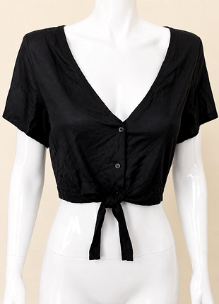 Черный кроп-топ на завязке vero moda xs