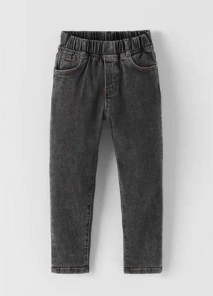 Модные джинсы джогеры с вареным эффектом для девочки трэндового свободного кроя zara