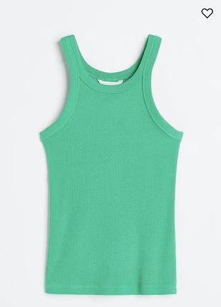 H&m 💚 топ в рубчик базова майка борцовка бавовна