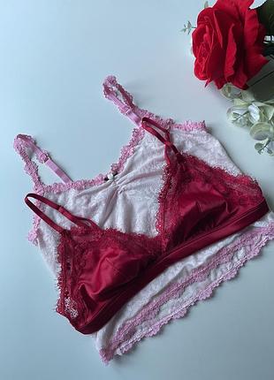 Комплект топов атлас + кружево primark