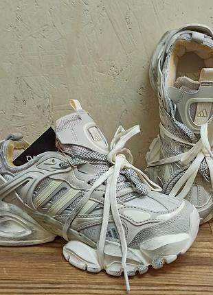 Adidas vento xlg кросівки жіночі модні брендові сіро-бежеві шкіра/текстиль