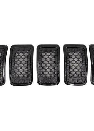 Решетка радиатора jeep cherokee 2018-, черные, комплект 7 шт, avtm, 183813992