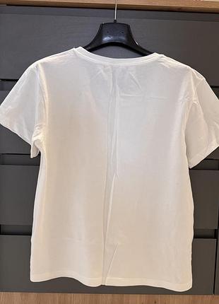 H&m белая футболка с сердечком из пайеток s -m размер — купить