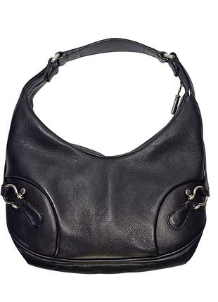 Сумка-хобо burberry london leather horsebit hardware hobo bag в чёрном цвете.