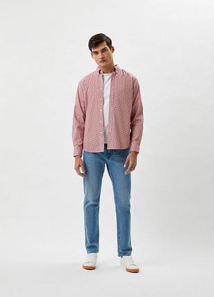 Льняна чоловіча сорочка celio в тонку смужку (розмір l,