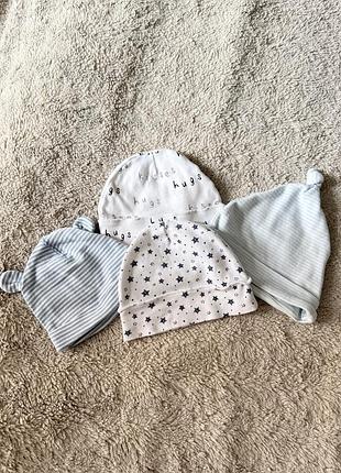 Шапочки next george h&m 0-12 міс